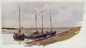 Holländska musselbåtar vid Flushing av William Lionel Wyllie